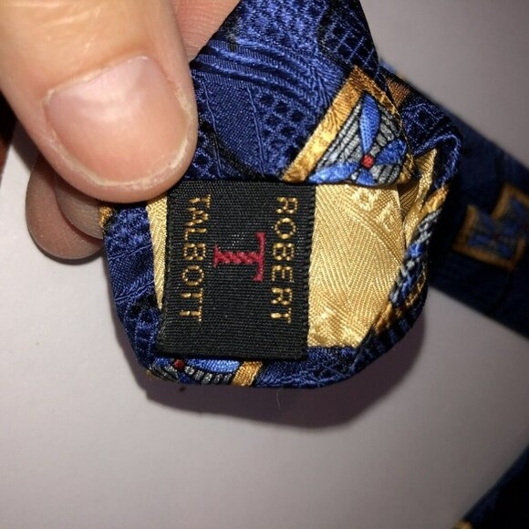 Lot of 2 Robert Talbott Best Of Class Blue Gold Wine 100% Silk Neck Ties USA - Picture 5 of 11